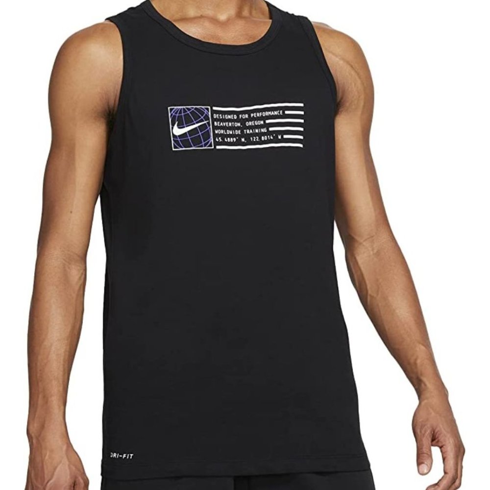 Nike Dri-FIT Men's Graphic Training Tank Black Size Small
